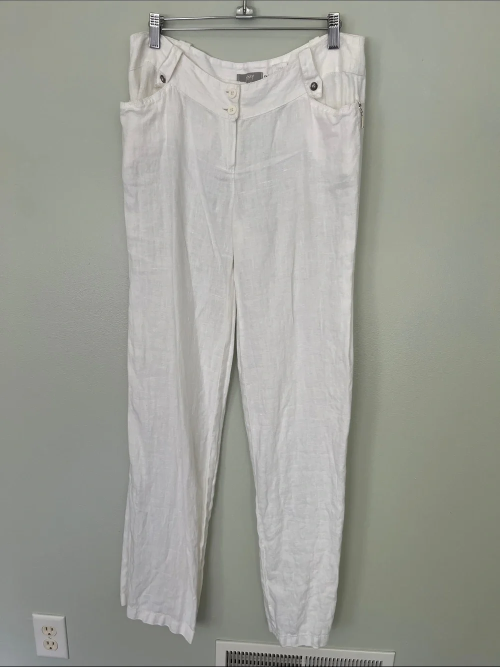 White Linen Wide-Leg Pants